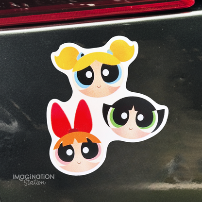Powerpuff Girls car magnet on a car