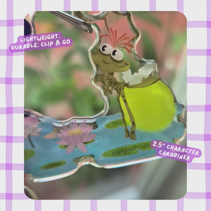 Ray & Evangeline Princess and the Frog Keychain – Acrylic Bag Charm Clip