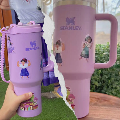 Encanto 40oz Tumbler + Waterproof Vinyl Sticker Set – Madrigal Family Disney Bundle