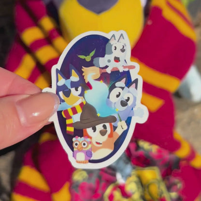 Bluey Harry Potter Wizard Sticker – Holographic Waterproof Disney Vinyl Decal
