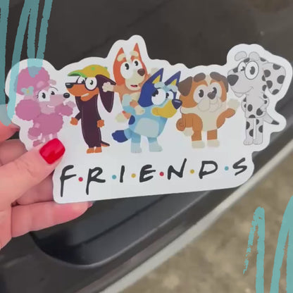Bluey Friends Car Magnet - Waterproof Die-Cut 7x4"