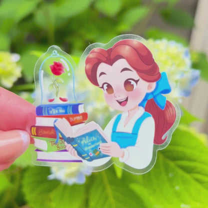 Belle Beauty and the Beast Sticker – Clear Glossy Waterproof Disney Vinyl Decal