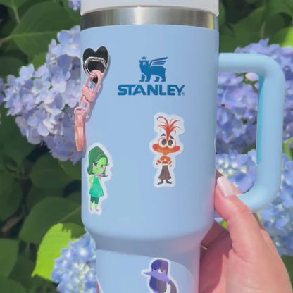Inside Out 40oz Tumbler + Waterproof Vinyl Sticker Set – Disney Pixar Bundle