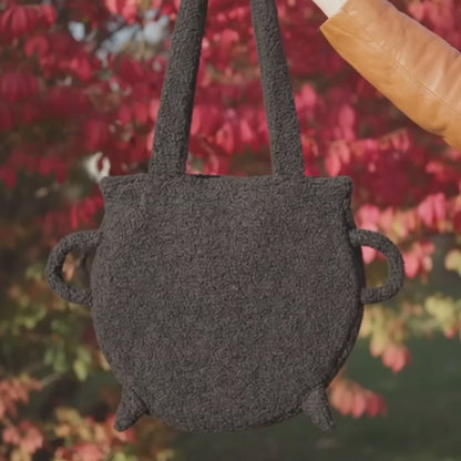 Cozy Cauldron Crossbody Bag – Witchy Sherpa Shoulder Bag