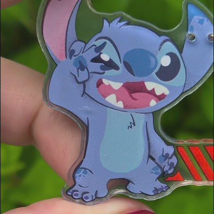 Stitch Lilo & Stitch Carabiner Keychain – Custom Acrylic Disney Purse Charm Clip
