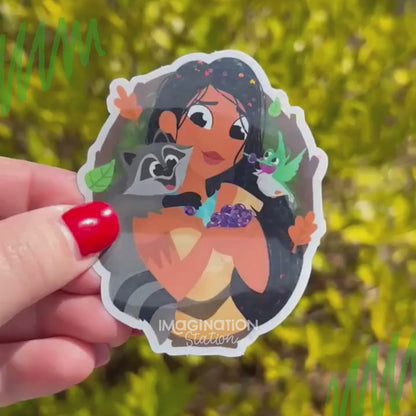 Pocahontas Disney Princess Sticker – Glitter Glossy Waterproof Vinyl Decal