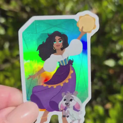 Esmeralda Hunchback of Notre Dame Sticker – Holographic Waterproof Disney Vinyl Decal