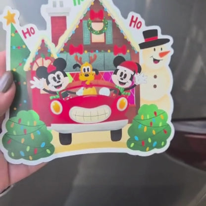 Mickey Minnie Pluto Holiday Magnet - Custom Die-Cut