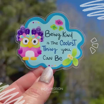 Bluey Chattermax Be Kind Quote Sticker – Waterproof Clear Glossy