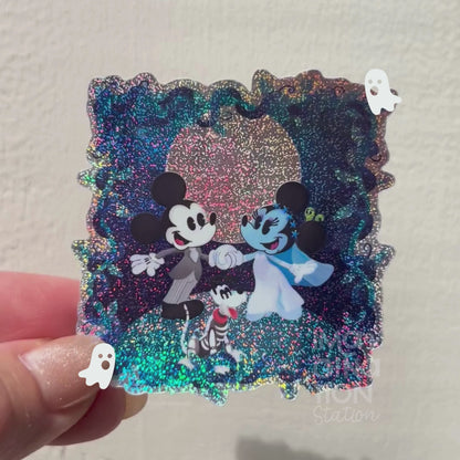 Mickey Minnie Pluto Halloween Sticker – Pixie Dust Glossy Waterproof Disney Vinyl Decal