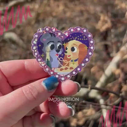 Lady & the Tramp Disney Sticker – Glitter Glossy Waterproof Vinyl Decal