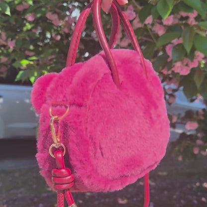 Lotso Bear Plush Crossbody Bag – Toy Story Fuzzy Character Purse