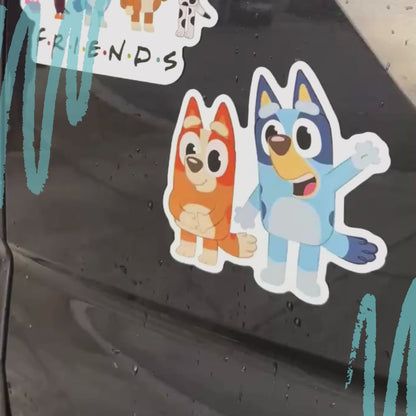Bluey & Bingo Car Magnet – Die-Cut Weatherproof Waterproof Disney Vinyl Decal