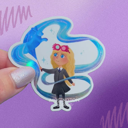 Luna Lovegood Harry Potter Sticker – Holographic Glossy Waterproof Vinyl Decal