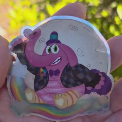 Bing Bong Inside Out Sticker – Holographic Glossy Waterproof Disney Pixar Vinyl Decal
