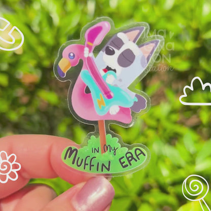 "In My Muffin Era" Bluey Sticker – Waterproof Clear Glossy Vinyl Decal