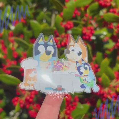 Bluey & Family Heeler Sticker – Clear Glossy Waterproof Vinyl Decal