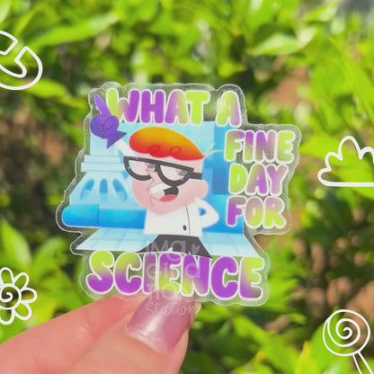 Dexter's Laboratory "Fine Day for Science" Sticker – Mirror Glossy 90s Cartoon Vinyl