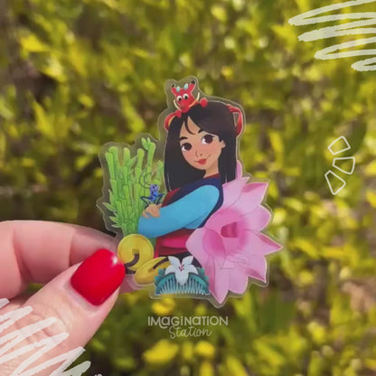 Disney Princess Sticker Bundle – Waterproof Vinyl Decal Set | Rapunzel Mulan Moana Tiana Pocahontas