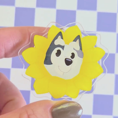Muffin Sunflower Bluey Phone Holder – Custom Acrylic Airbag Disney Grip