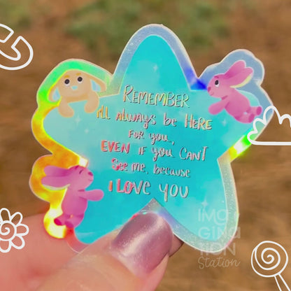 Bluey Inspirational Quote Sticker – Holographic Star Glossy Waterproof Vinyl Decal