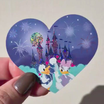 Donald & Daisy Duck Proposal Sticker – Clear Glossy Waterproof Disney Vinyl Decal
