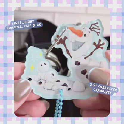 Olaf Frozen Carabiner Keychain – Clear Acrylic Disney Snowman Charm Clip
