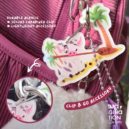 Pua Acrylic Carabiner Charm - Moana Collectible