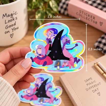Madam Mim Sword in the Stone Holographic Sticker