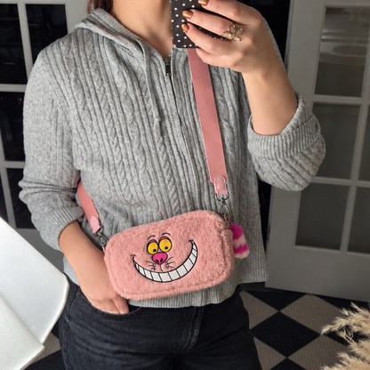 Disney Alice in Wonderland Cheshire Cat Crossbody Bag – Pink Sherpa