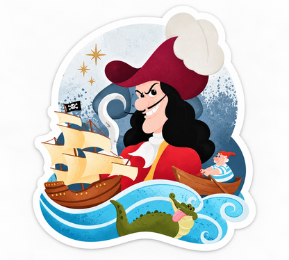 Captain Hook villain sticker