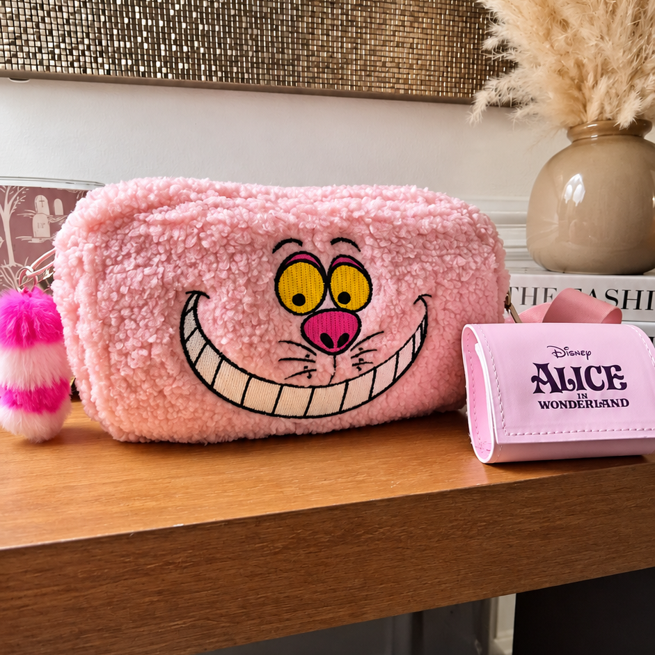 Disney Alice in Wonderland Cheshire Cat Crossbody Bag – Pink Sherpa