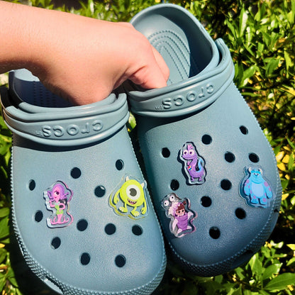 Monsters Inc shoe charms on crocs – Mike and Sulley acrylic Disney Pixar accessories