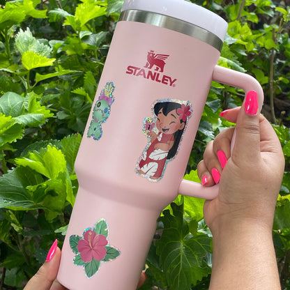 Lilo & Stitch Stanley 40oz Tumbler + Waterproof Glitter Sticker Set