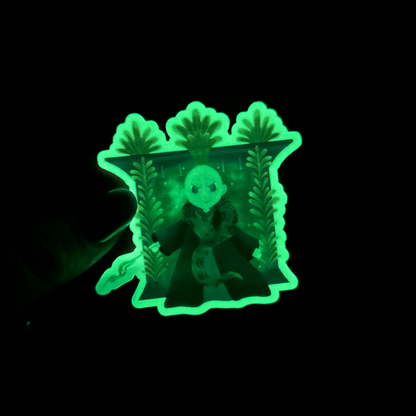Voldemort Harry Potter glow in the dark sticker held by hand – waterproof vinyl decal